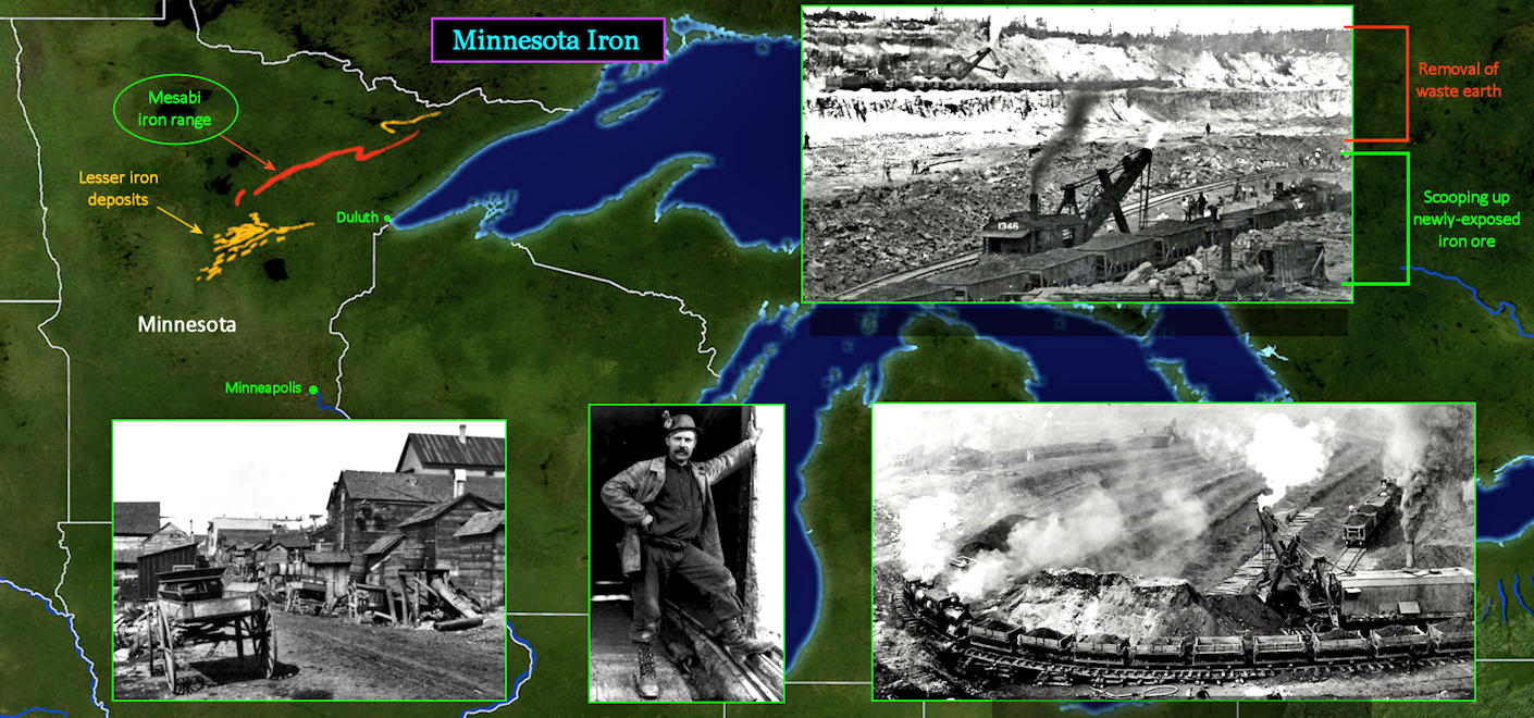 Mesabi iron ore, 1910 map
